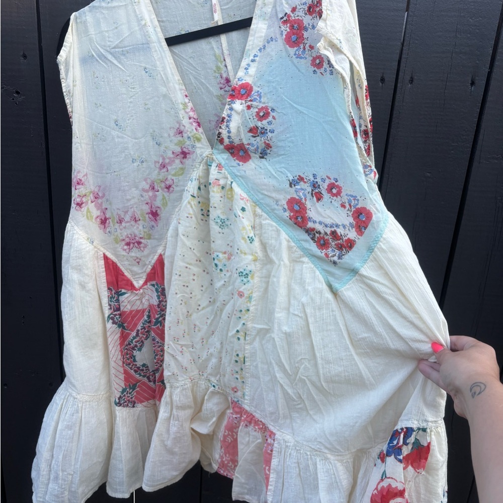 Free People Mended with Scarves Mini Dress